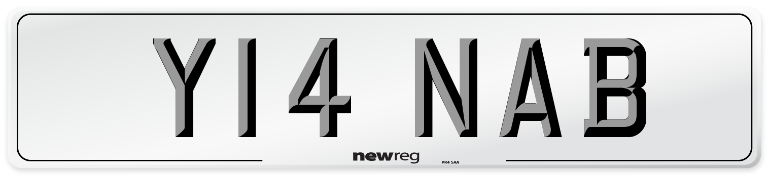 Y14 NAB Number Plate from New Reg
